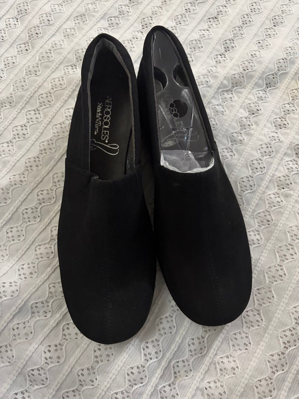 Aerosoles Women's Black Leather Slip On Loafers Comfort Shoes Size 9M